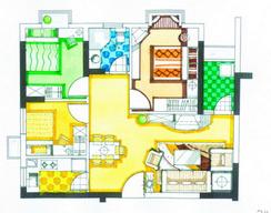 【三房】3室2厅1卫1厨1阳台