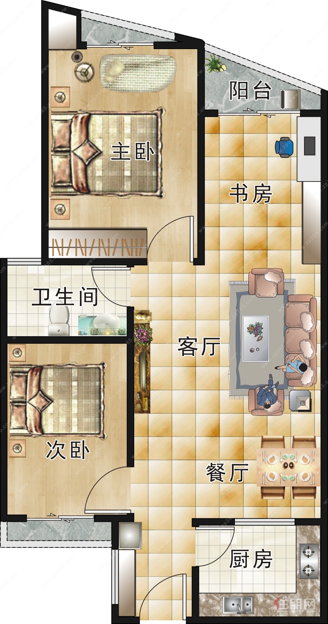 广艺旁 朝南精装2房 急租