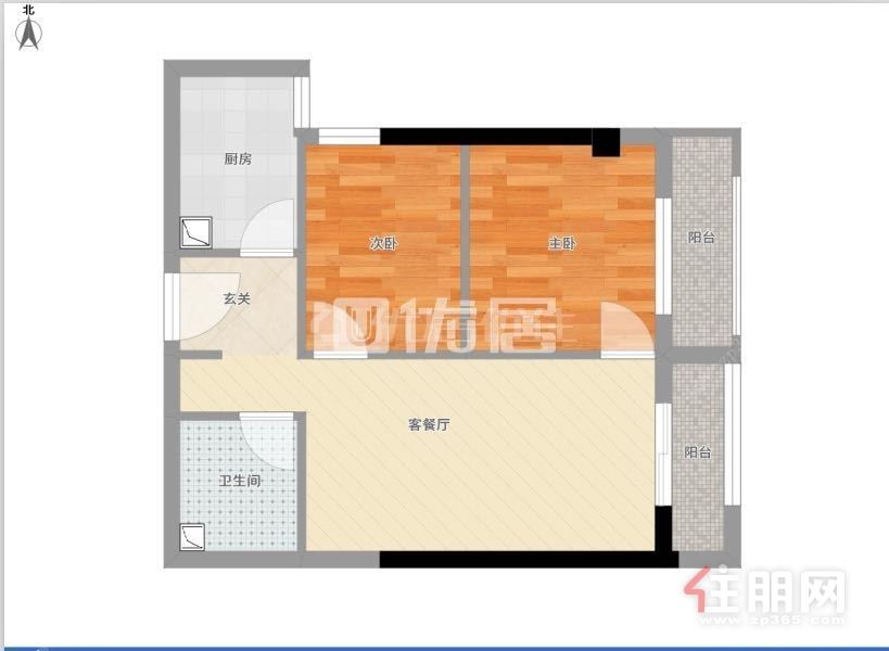 正恒国际广场2房精装配齐出租 拎包入住