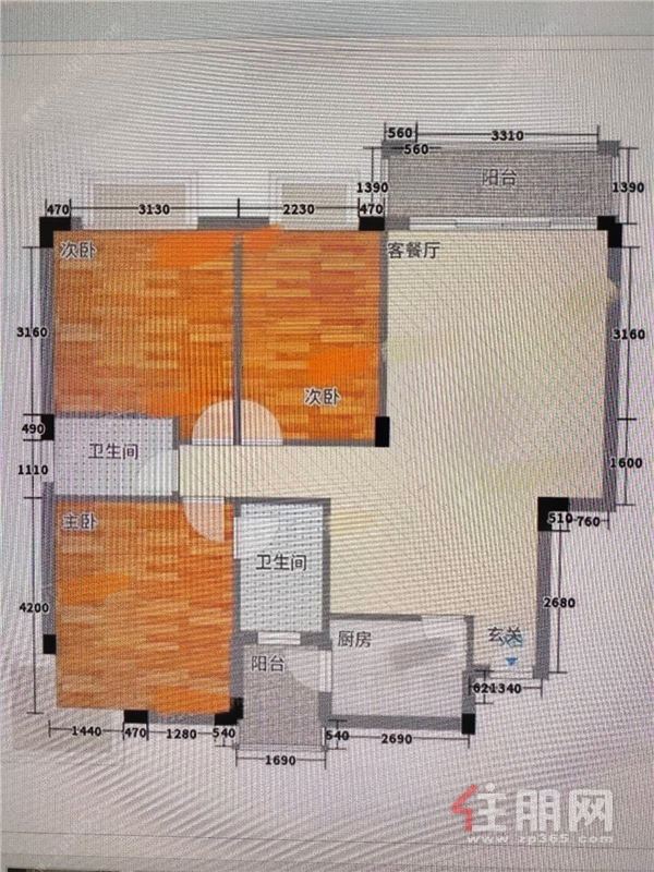 广西华侨学校旁 怡和信苑标准三房拎包入住家电家具全新