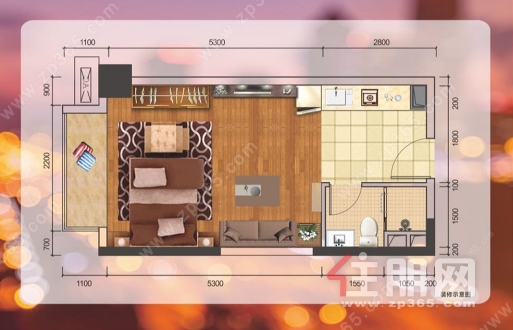 彰泰新旺角精装1房1厅1300   4/5号线双地铁口   拎包入住