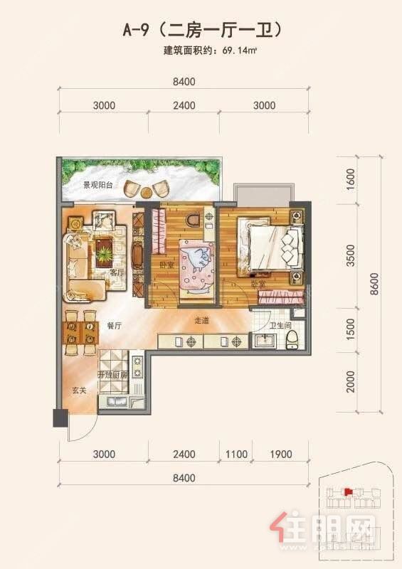 同乐国际 首付9万 近地铁 70年产权 就学便利-南宁住