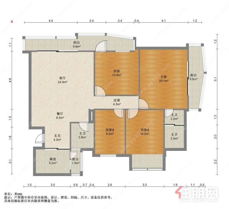 香榭里花园凤岭北5房2厅2卫270㎡仅188万南北通透满五年**无税