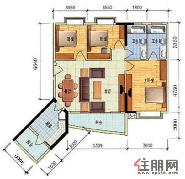 永凯现代花园三房二厅130平米商住两便