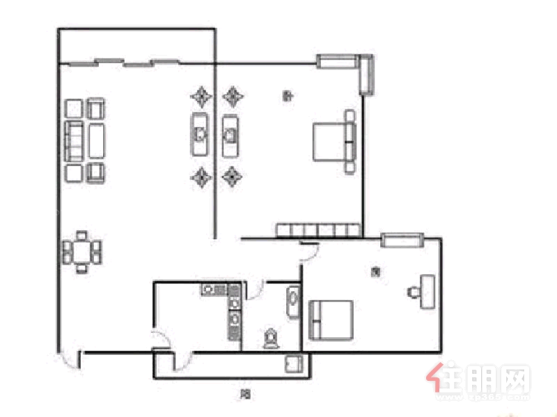 青秀区东葛路中鼎温馨家园2房82平米3000元/月