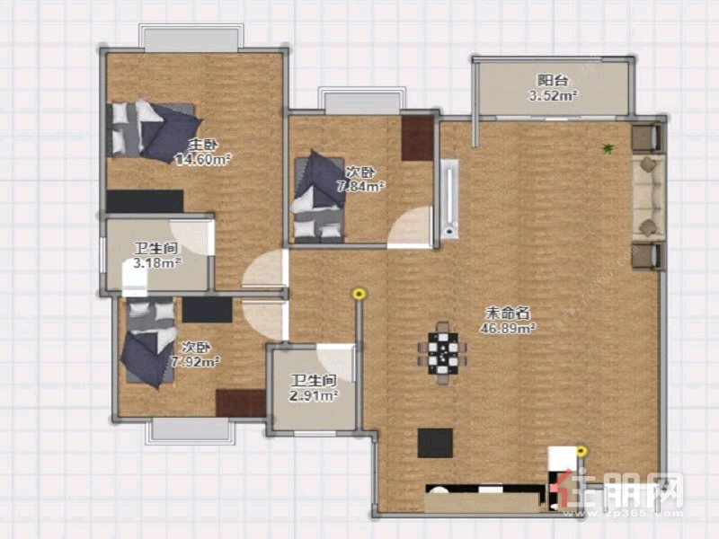江南区五一路富宁新兴苑3房100平米2300元/月