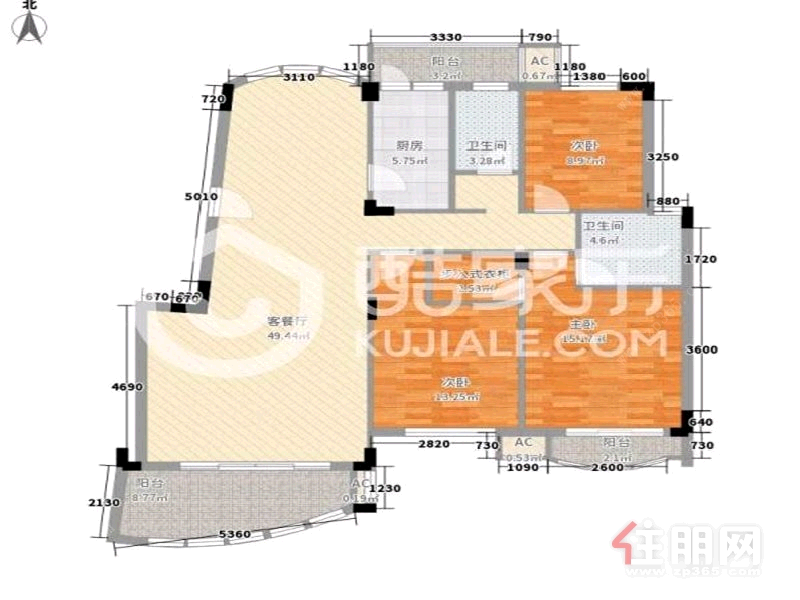 青秀区凤岭北塞纳维拉花园3房132平米3600元/月