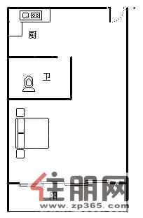 庭香园一房一厅出租