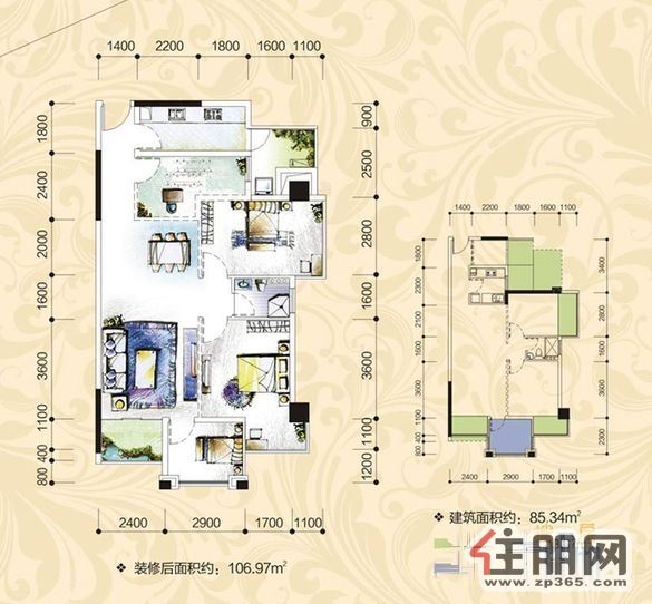 新楼盘精装修小两房拎包入住价格便宜-整租