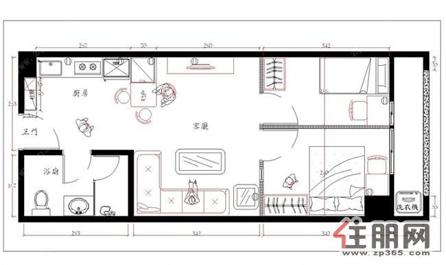 精致2房,可以看湖景的哟~!