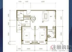 【B1’户型】2室2厅1卫1厨1阳台