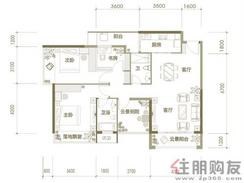 【C1’户型】3室2厅2卫1厨2阳台