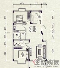 【麓山里J-1型2室2厅2卫106.00㎡】2室2厅2卫1厨