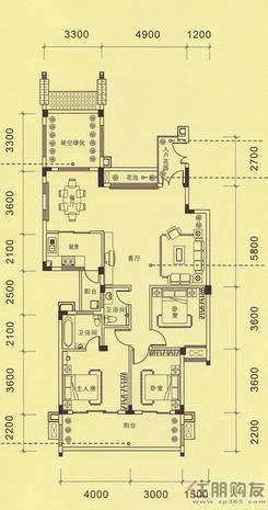 【昊壮·一品尊府三期B户型】3室2厅2卫1厨2阳台