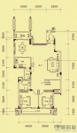 【昊壮·一品尊府三期D户型】4室2厅2卫1厨3阳台