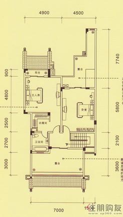 【昊壮·一品尊府三期D户型】4室2厅2卫1厨3阳台
