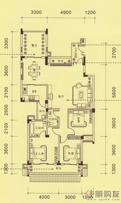 【昊壮·一品尊府C户型】3室2厅2卫1厨2阳台