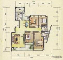 【远辰·山水1号2、3、4#楼户型】4室2厅2卫1厨2阳台