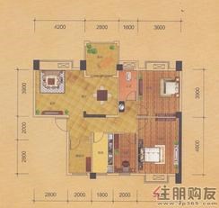 【E4户型（6#楼一层）】3室2厅1卫1厨1阳台