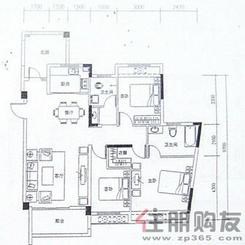 【愿景山水湾二期3房2厅2卫125.00㎡】3室2厅2卫1厨