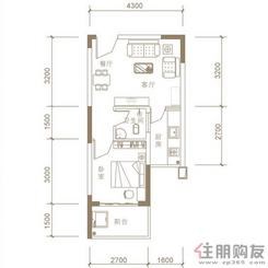【A03户型】1室2厅