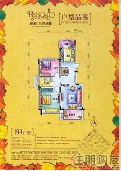 【B4户型】2室2厅1卫1厨2阳台