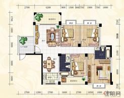 【喜盈门15、16#楼E户型】4室2厅2卫1厨2阳台