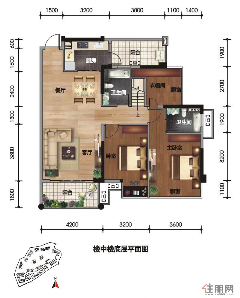 四室两厅两卫户型图四室两厅立体户型图四室两厅