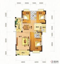 【凯悦国际K户型】3室2厅2卫1厨2阳台