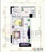 白金瀚宫户型图_I户型图1室1卫1厨户型
