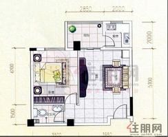 【白金瀚宫户型图J户型图1室1厅】1室1厅1卫1阳台
