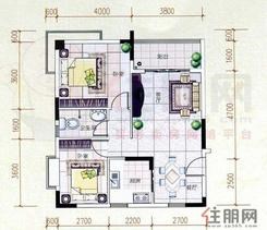 【白金瀚宫户型图H户型图2室2厅】2室2厅1卫1厨1阳台