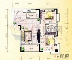 【白金瀚宫户型图L户型图2室2厅】2室2厅1卫1厨1阳台