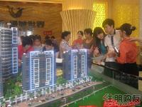 购房者在观看沙盘