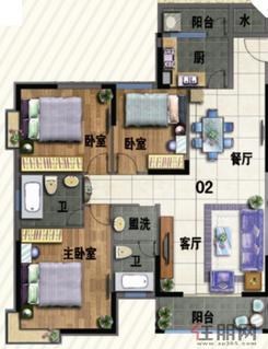 【20#楼02户型】3室2厅2卫1厨2阳台
