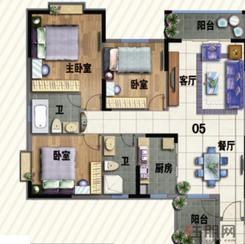【20#楼05户型】3室2厅2卫1厨2阳台