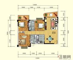 【11月18日富城国际1#A户型图】3室2厅2卫1厨2阳台