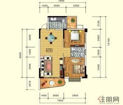 【11月18日富城国际1#D户型图】2室2厅1卫1厨2阳台
