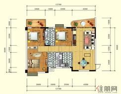 【11月18日富城国际21#B户型图】3室2厅2卫1厨2阳台