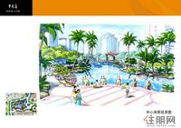 梦之岛花园中心湖景效果图