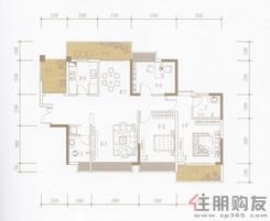 【振业·青山1号A户型花香别院】3室2厅2卫1厨3阳台