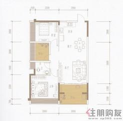 【振业·青山1号C户型青山秀丽】2室2厅1卫1厨2阳台