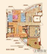 天际墅12#楼标准层01户型装修后