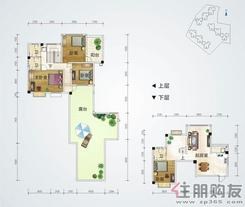 【蓝宝国际诗林阁A3'楼中楼户型】4室2厅3卫1厨2阳台