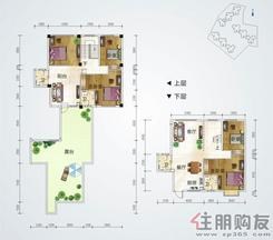 【蓝宝国际诗林阁B3'楼中楼户型】5室3厅4卫1厨2阳台