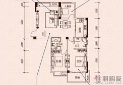 【1号楼E户型-三房两厅两卫】3室2厅2卫1厨