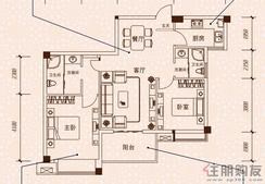 【1号楼B户型—两房两厅两卫】2室2厅2卫1厨1阳台