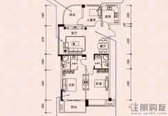 【1号楼A户型—三房两厅两卫双阳台】3室2厅2卫1厨2阳台