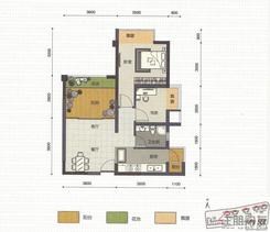 【荣和MOCO社区A户型】2室2厅1卫1厨2阳台