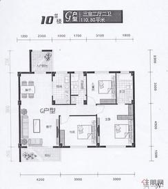 【先锋花园10#楼G户型】3室2厅2卫